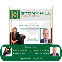 Paul and Deborah Coviello discuss the 1000-day transition plan on the Drop In CEO podcast.